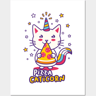 Pizza Caticorn Posters and Art